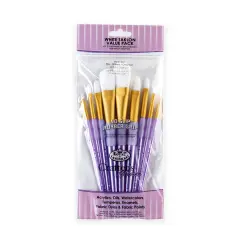 RCC 307 | Crafter's Choice&trade; 9pc White Taklon Variety Brush Set