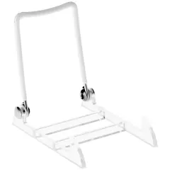 Gibson Holders 1PL Adjustable White Wire and Clear Acrylic Display Easel, 2.75" W x 3.75" D x 3.5" H