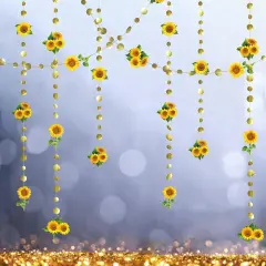 Summer Sunflower Garland 26 Ft Hanging Streamers for Sunflower Baby Shower, Birthday, Wedding, and Autumn Events