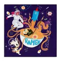 Stupell Industries Whimsical Ramen in Space Canvas Design by Juliet Rose Philips