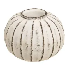 White Metal Round Taper Holder and Distressed, Textured