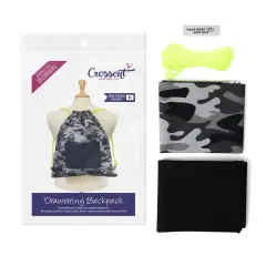 Crosscut Sewing Co.&reg; Drawstring Backpack Sewing Project Kit - Beginner Sewing Kit - Sewing Kit for Kids Camo