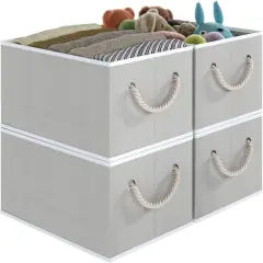 Fabric Storage Bins 4-Pack, Collapsible Storage Baskets for Organizing
