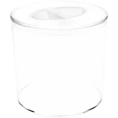Pioneer Plastics 116C Clear Cylinder Plastic Container with Pinch Style Lid, 3.375" W x 3.125" H