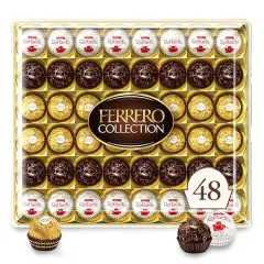 Ferrero Collection, 48 Count, Premium Gourmet Assorted Hazelnut Milk Chocolate, Dark Chocolate and Coconut, Mother's Day Gift, 18.2 oz