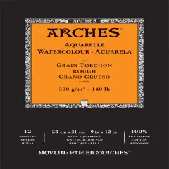 Arches Aquarelle Rough Watercolor Pad 9"X12"- 140lb, 12 Sheets