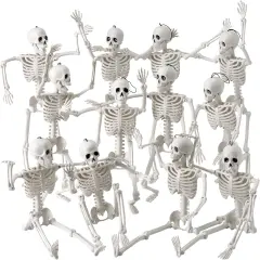 6 PCS 16" - Full Body Moveable Joints Hanging Skeletons for Indoor Outdoor