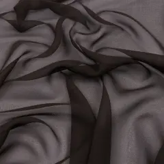 1 Yard Deep Charcoal Silk Chiffon 44" Wide Perfect for Dresses & Evening Wear
