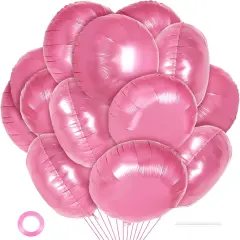 20 Pcs Pink Round Shaped Balloons(Pink)