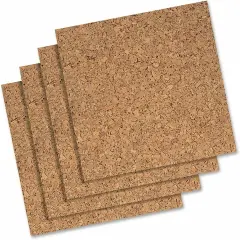 4 Count Natural Cork Boards - 12" x 12"