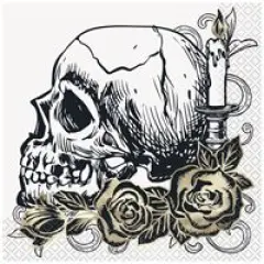 Sketchy Skull Luncheon Napkins 16ct - Foil Stamping