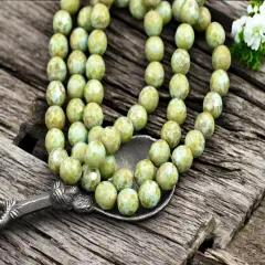 *25* 8mm Blue Turquoise Picasso Fire Polished Round Beads