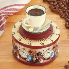 Collections Etc Hand-Painted Primitive Country Coffee Kitchen Timer