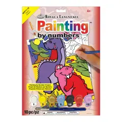 MFP11 | Painting by numbers&trade; Children's 10pc 8.75" x 11.75" Dinosaurs Painting Project