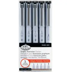 MARK-2501 | 5pc Graphic Illustration Markers