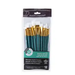 RSET-9310 | 12pc White Taklon Long Handle Variety Brush Set