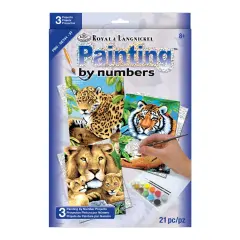 PBN-SET44 | Painting by numbers&trade; 21pc 8.75" x 11.75" Jungle Cats Painting Project 3-Pack