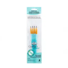 RCC 253 | Crafter's Choice&trade; 4pc Black Taklon Round Brush Set