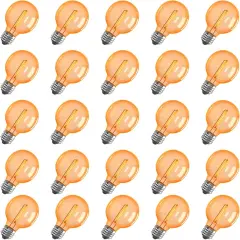 25 Pack G40 LED Halloween Orange String Lights Bulbs Replacement