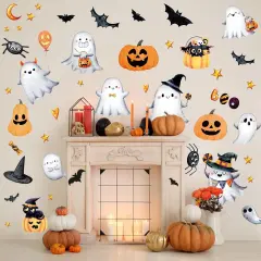 9 Sheets Halloween Cartoon Wall Stickers - Classic