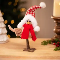 Northlight Standing Bird with Scarf and Plaid Hat Christmas Figure - 10" - Beige