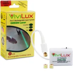 ViviLux 3-in-1 Rechargeable Green Laser System for Sewing & Quilting &ndash; Adjustable Line, Crosshair, and Dot Laser Heads, Hook and Loop Tape Mount