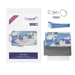 Crosscut Sewing Co.&reg; Wristlet Sewing Kit - Beginner Sewing Project Kit Abstract cloud