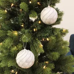 10cm Ball With Silver Slant Lines 2 Pcs