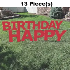 20" x 20" Happy Birthday Yard Signs 13 Pc Red