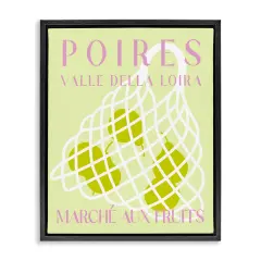 Stupell Industries Modern Pear Fruit Market Floater Framed Canvas Wall Art Design by Daphne Polselli