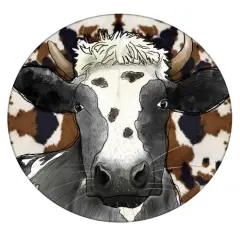 Holstein Cow Black and White Cow Ceramic Car Coaster Set for Women Man 2.56" (2 Pack)