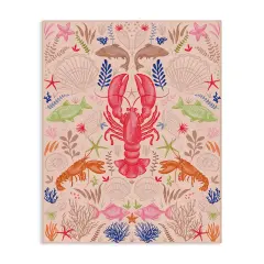 Stupell Industries Symmetrical Sea Life Canvas Wall Art Design by Lisa Perry Whitebutton