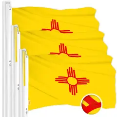 G128 3 Pack: New Mexico NM State Flag | 2.5x4 Ft | ToughWeave Series Embroidered 300D Polyester | Embroidered Design, Indoor/Outdoor, Brass Grommets
