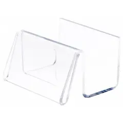 Plymor Clear Acrylic Deluxe Business Card Holder & Display (Horizontal), 3.5" W x 3" D x 2" H