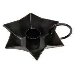 Flower Taper Holder With Handle Black