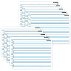 Smart Poly&reg; PosterMat Pals&trade; Space Savers, 13" x 9-1/2", 1" Handwriting Highlighted Blue, Pack of 10