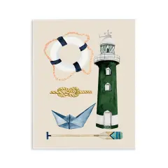 Stupell Industries Maritime Nautical Items Wall Plaque Art Design by Brooke Pajkurich