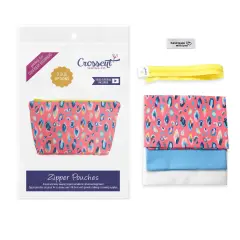 Crosscut Sewing Co.&reg; Zipper Pouch Sewing Project Kit for Beginners with Fabric, Instructions and Video Leopard