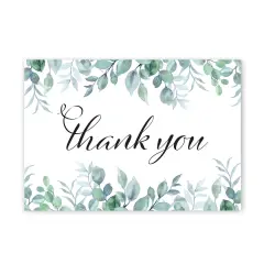 Great Papers! Elegant Eucalyptus Thank You Note Card and White Envelope, 4.875" x 3.375", 24 count