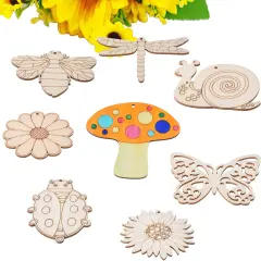 48PCS Unfinished Wood Insect Cutouts