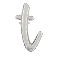 Betallic&reg; 24 inch Script Letter T Silver Air Fill Only