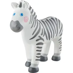HABA Little Friends Zebra - 4" Chunky Plastic Zoo Animal Toy Figure Multicolor