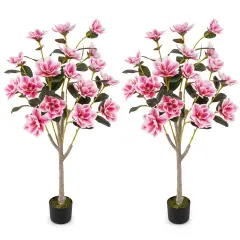 Costway 1/2 PCS 51" Artificial Magnolia Tree with Elegant PEVA Leaves Multi-branch Trunks