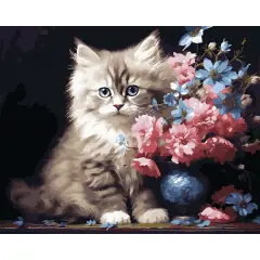 Adbrain Fluffy Kitten Paint by Number Kit Multi