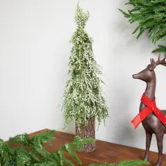Northlight Iced Cedar Pine Artificial Mini Christmas Tree - 22" - Unlit Green