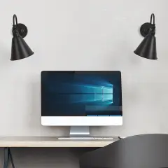 2pcs Rustic 2-Light Incandescent Black Wall Sconces