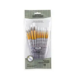 RCC 309 | Crafter's Choice&trade; 11pc Brown Taklon Round Brush Set