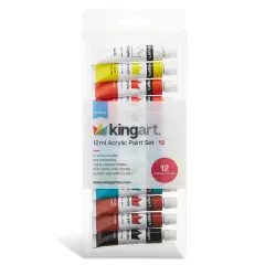 KINGART&reg; Acrylic Paint Set, 12ml, 12 Colors