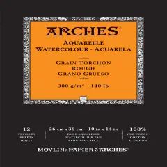 Arches Aquarelle Rough Watercolor Pad 10"X14"- 140lb, 12 Sheets