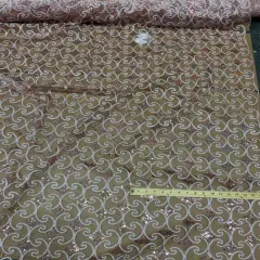 1 Yard Pyramid Lace Fabric by the Yard with Stretch and Sheen 55" Width Blush